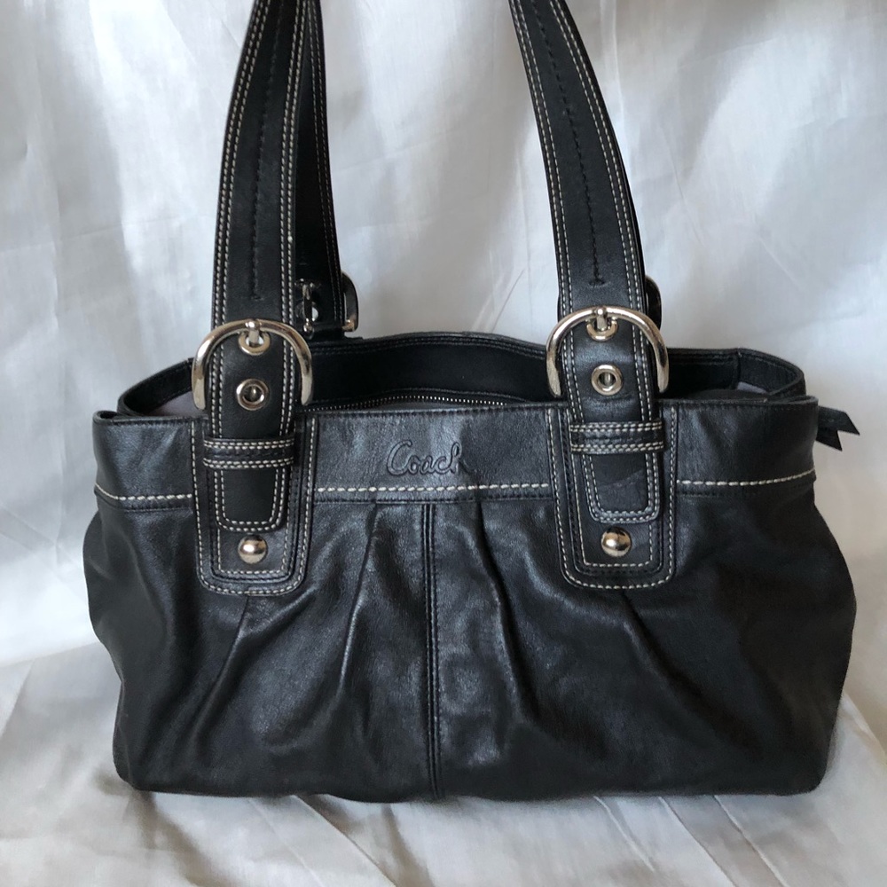 Black leather COACH purse